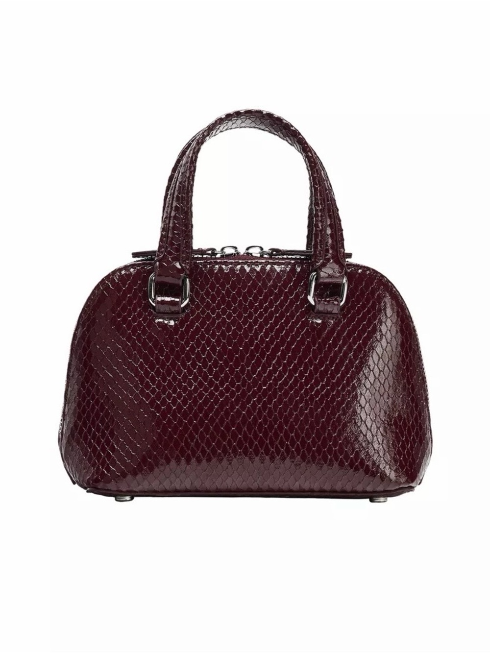 EMBOSSED MINI CITY BAG  and KNOT FAUX FUR CHARM